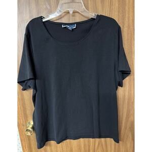 Ladies Plus Karen Scott Black Short Sleeve Top - 2X
